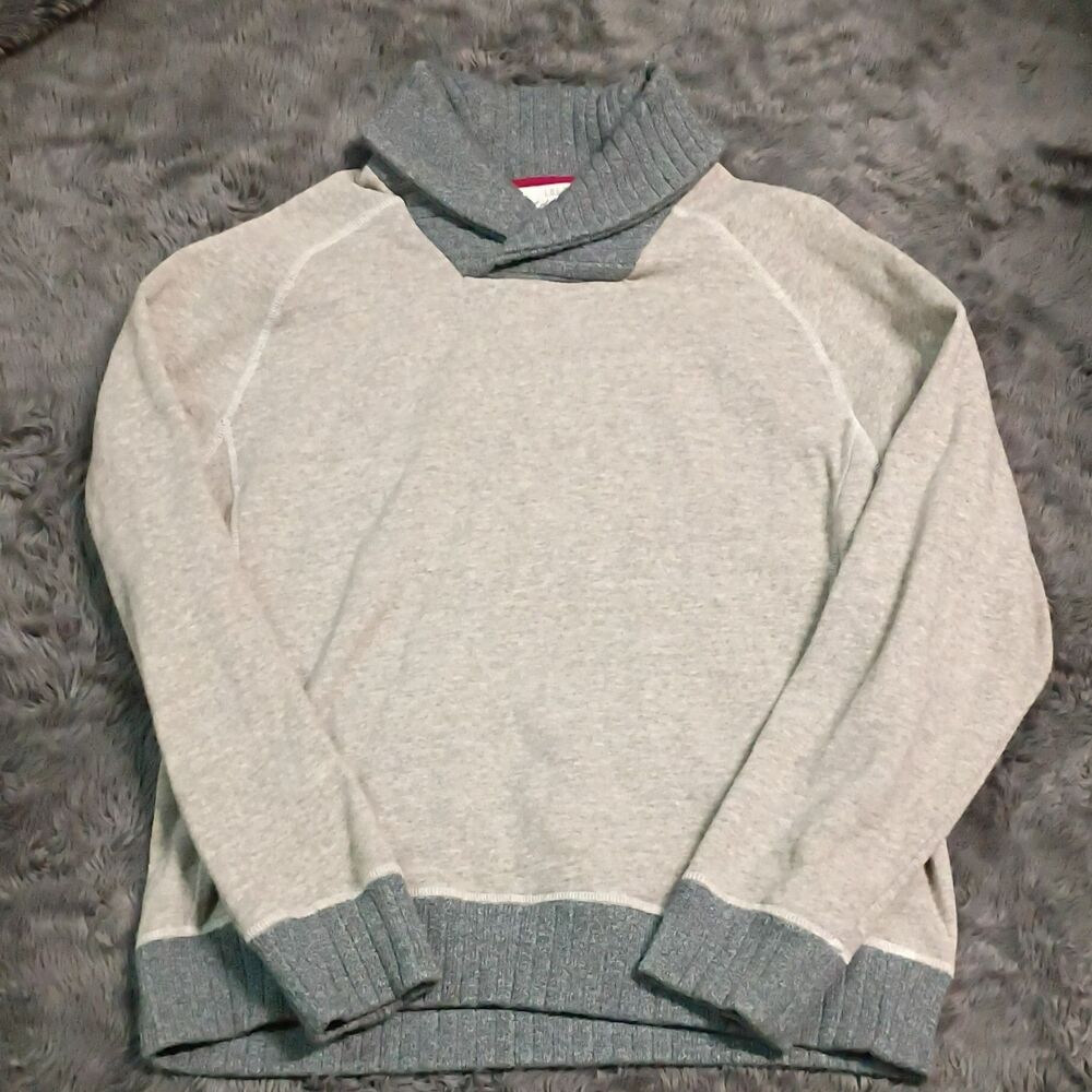 H&M L.O.G.G. L Gray Solid High Neck Long Sleeve Pullover Sweatshirt Men